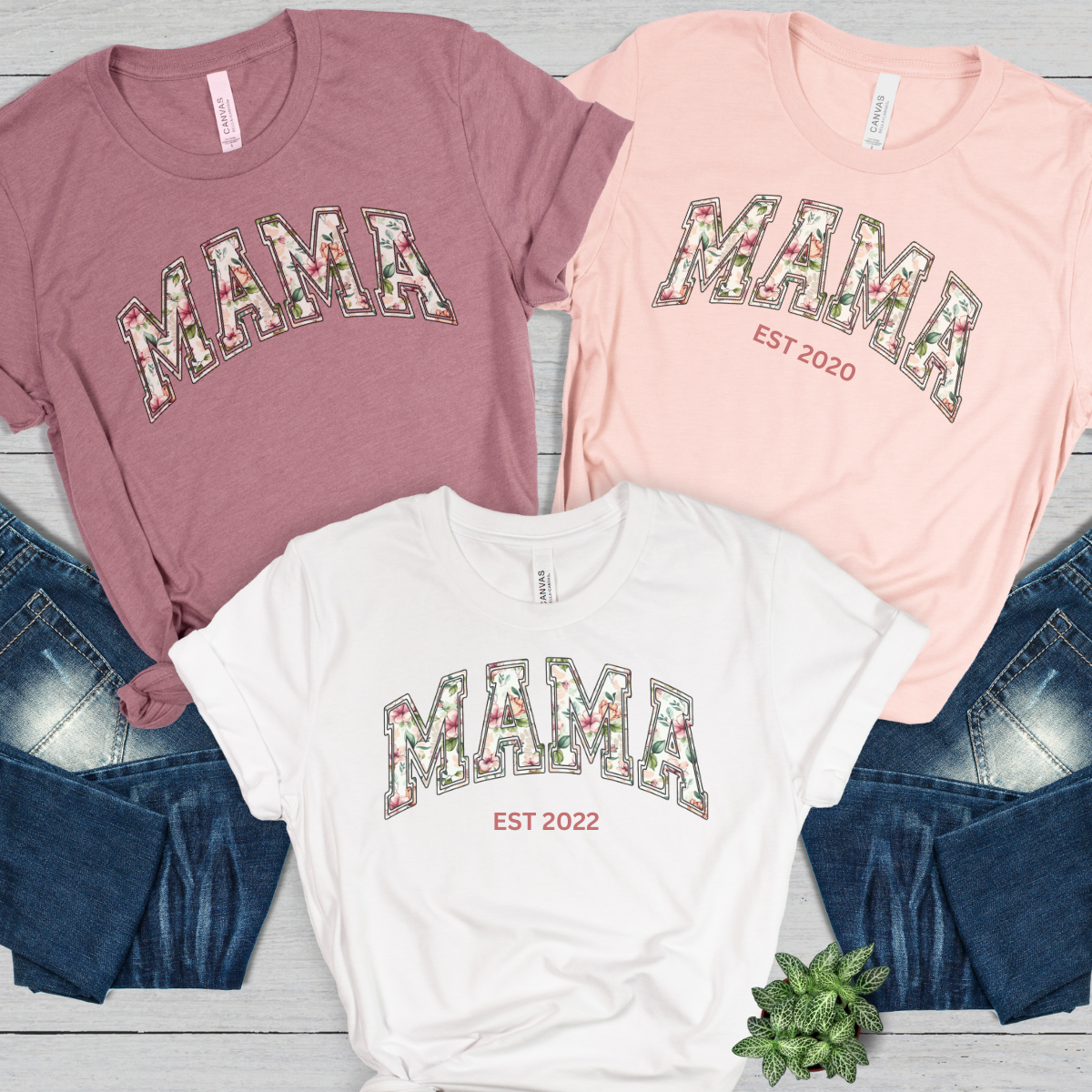 Mama Shirt with flowers Pattern