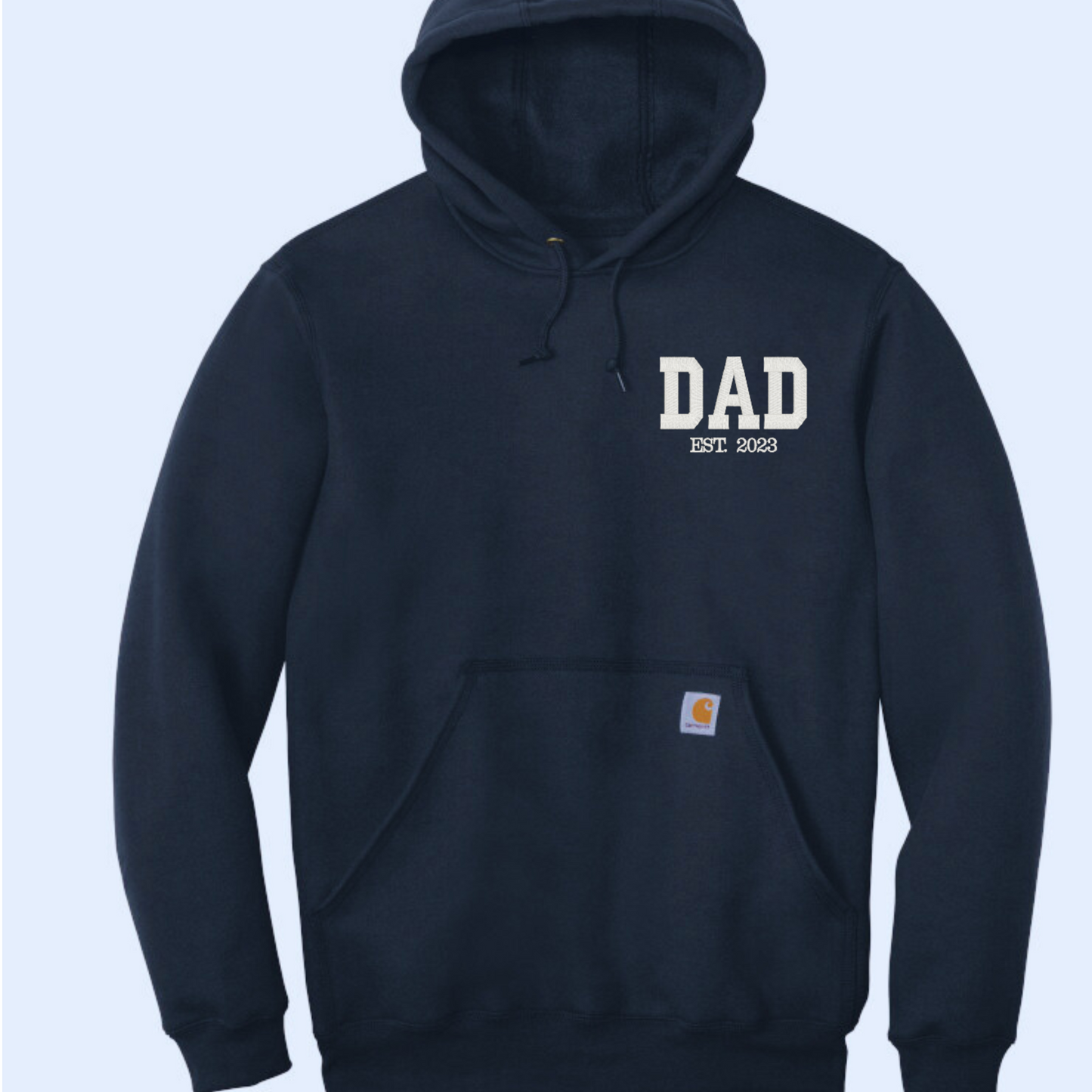 Carhartt DAD hoodie Embroidered, with Initials on sleeve
