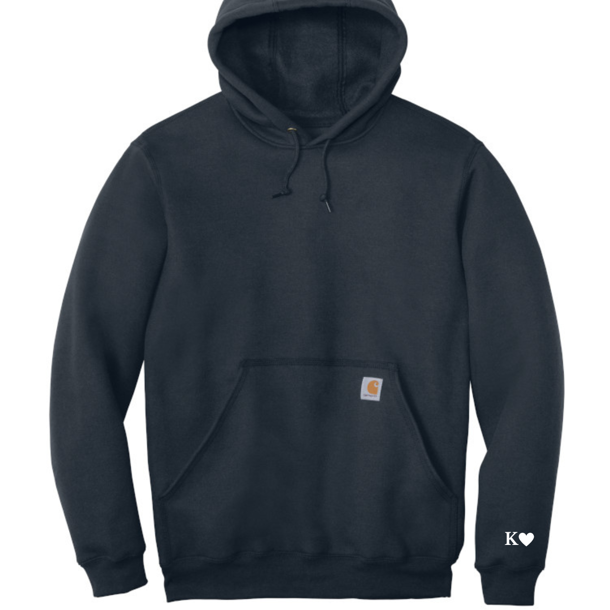 Carhartt Midweight hoodie Embroidered "Initials only on sleeve" couple's sweatshirt, Anniversary gift, Birthday gift