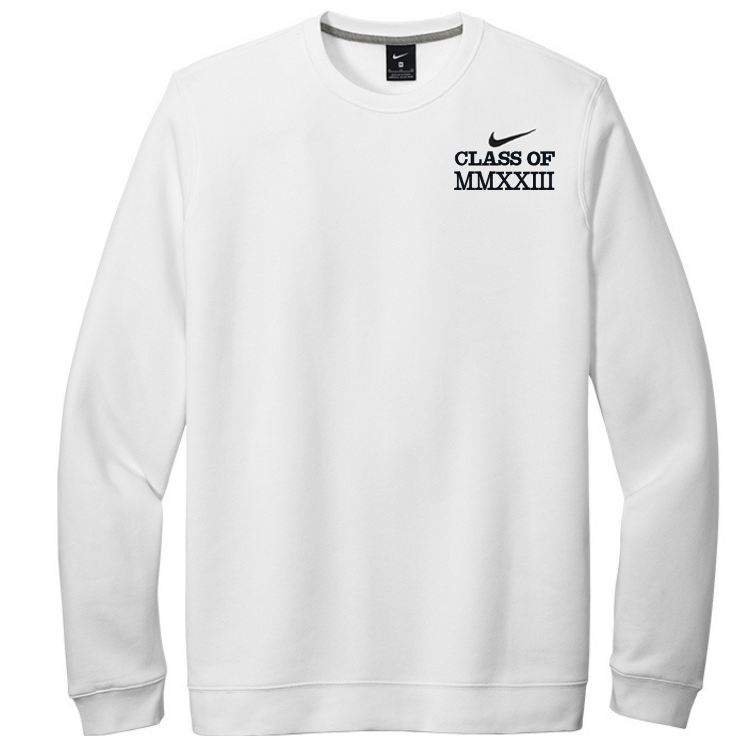 Nike Graduation gift Embroidered crewneck sweatshirt with "class of 2023" in Roman numerals,