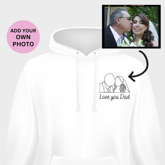 Custom Embroidery Photo Hoodie, Portrait hoodies, Couples hoodie