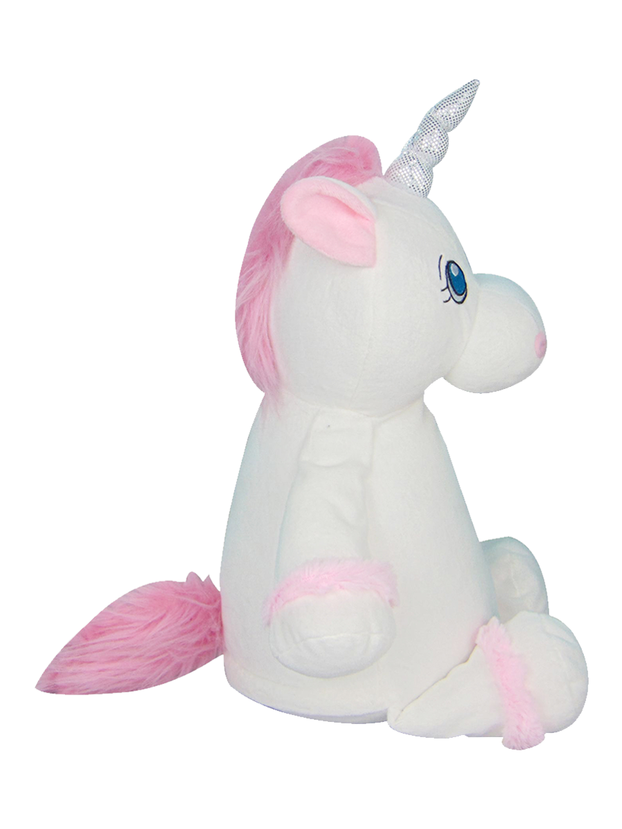 White Unicorn Stuffed Animal Personalized birth announcement