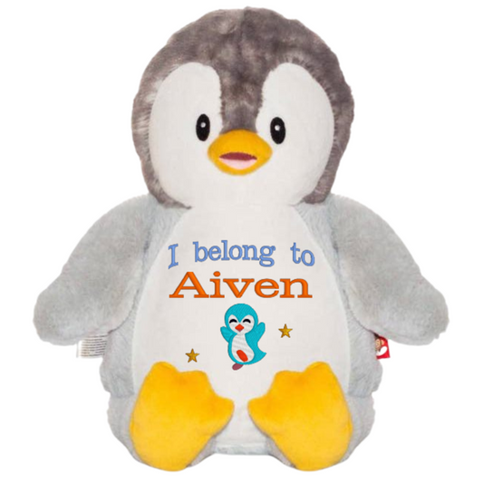 Penguin Stuffed Animal Personalized with name for a boy