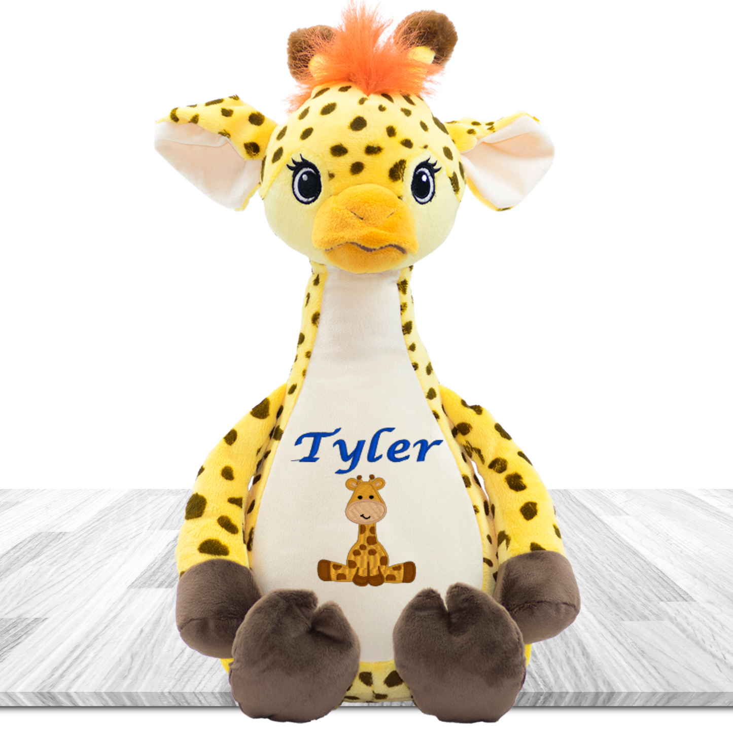 Giraffe stuffed animal personalized boy design