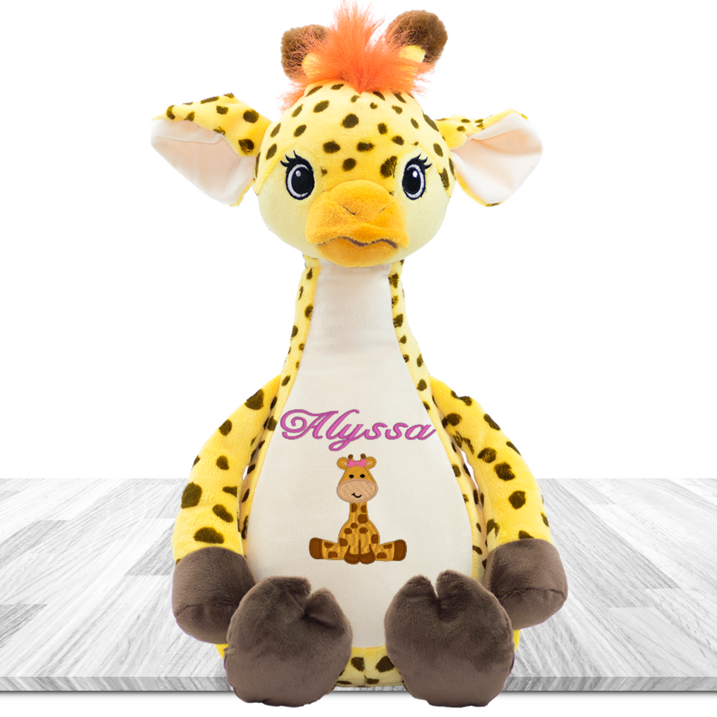 Giraffe stuffed animal personalized Girl design