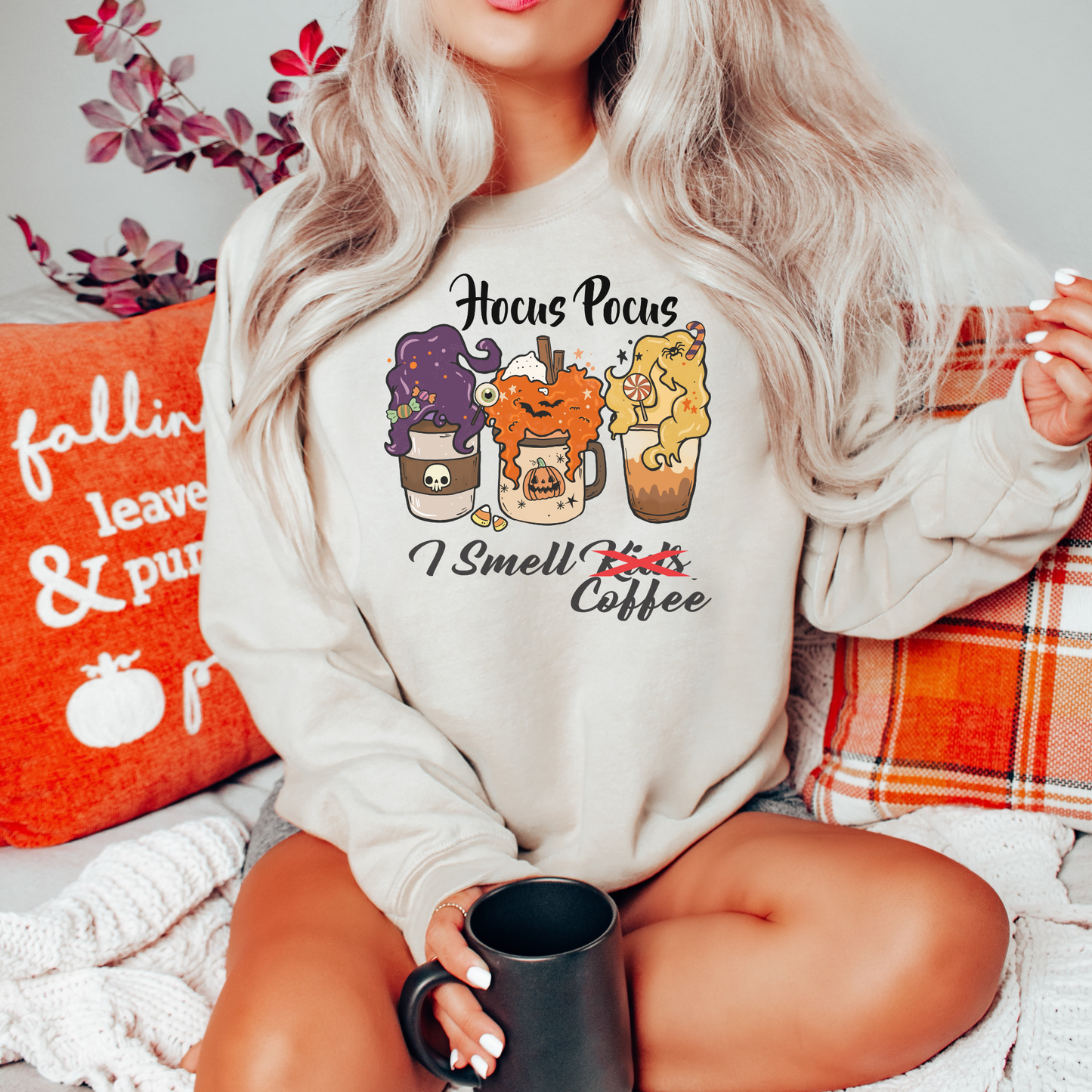 Hocus Pocus I smell coffee Crewneck Sweater