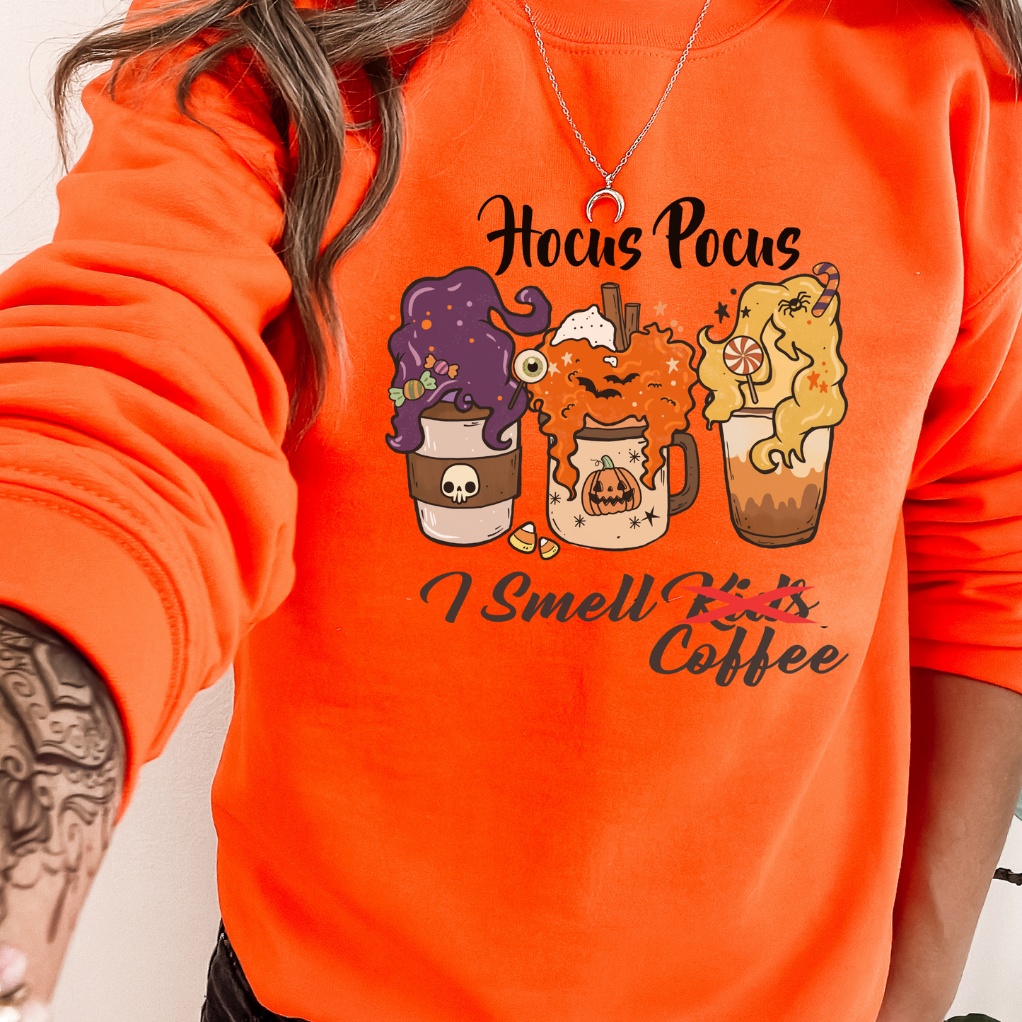 Hocus Pocus I smell coffee Crewneck Sweater
