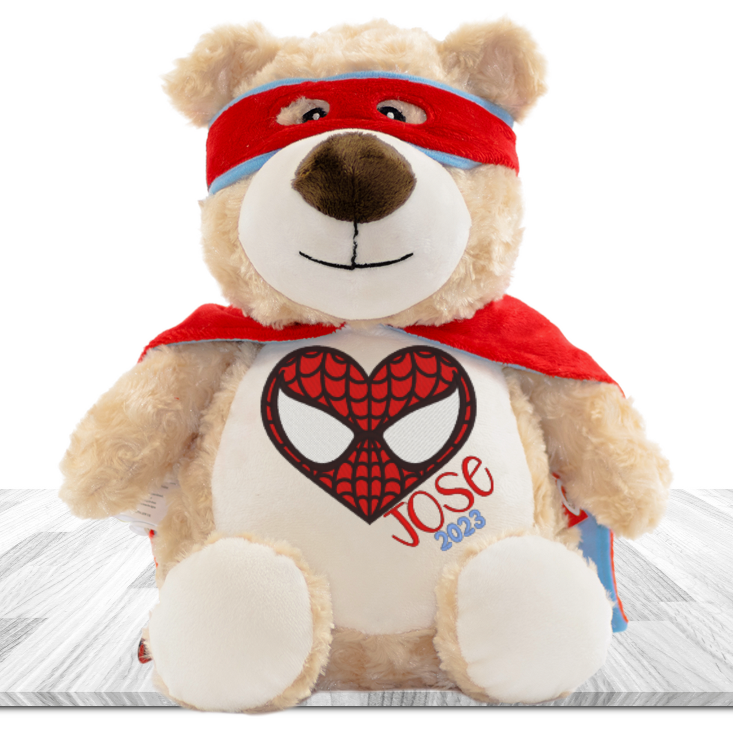 Valentine's Superhero bear Spiderman heart